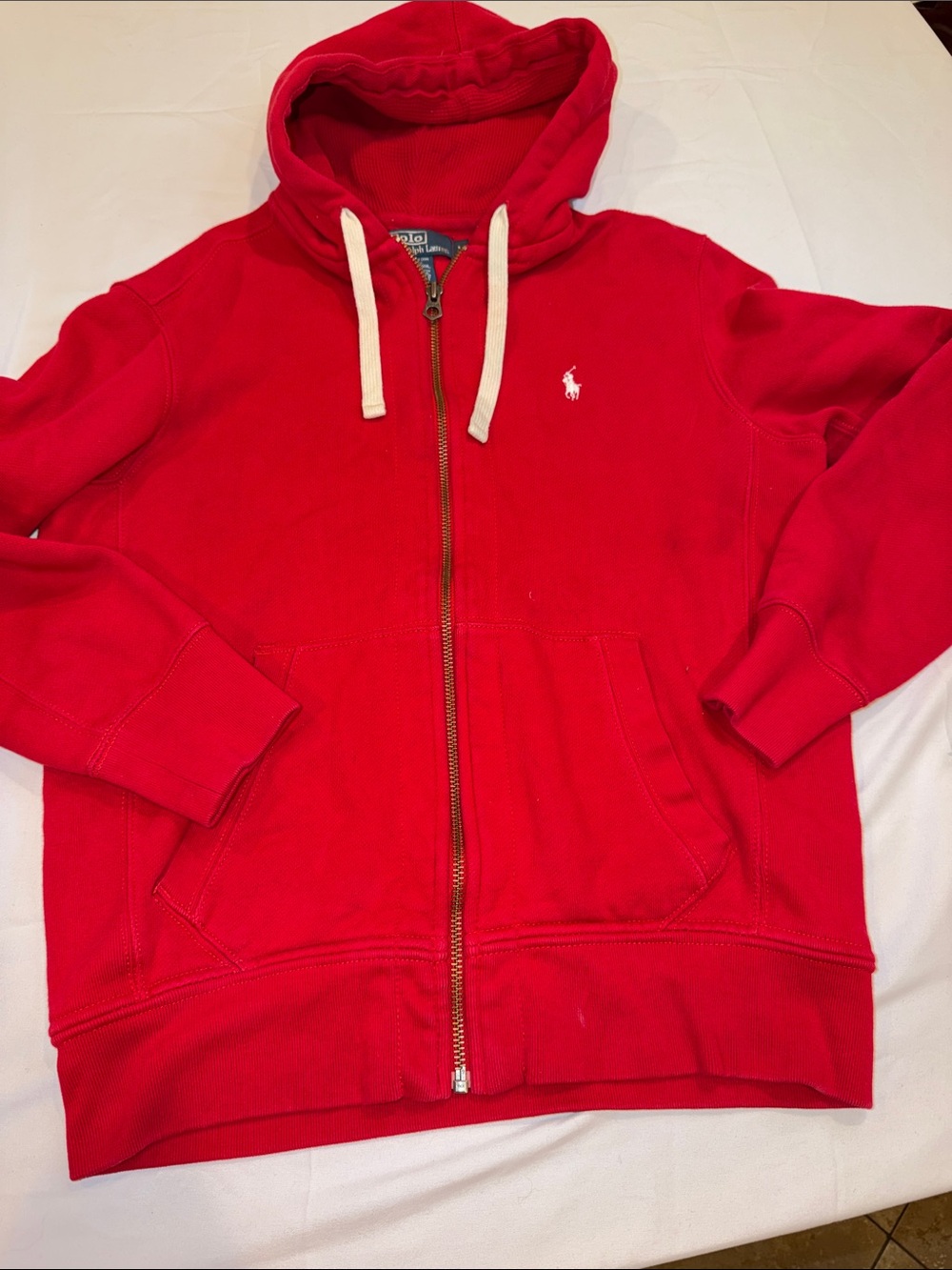 2909100 Polo by Ralph Lauren Zip Hoodie Red Vintage SZ M